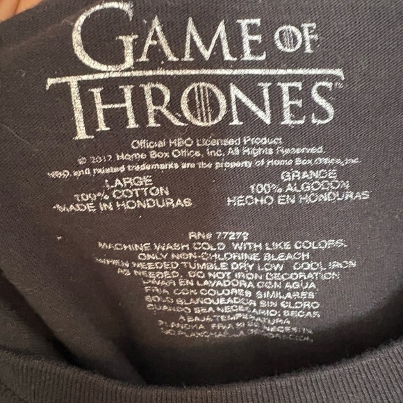 Black Game of Thrones T shirt - Picture 3 of 4
